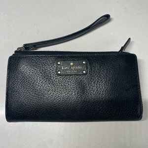 Kate Spade black leather clutch